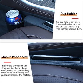 RAKSONIC 2 Pack Car Seat Gap Filler with Storage Box,Fill The Gap Between Seat and Console,Car Console Gap Filler,Prevent Things from Dropping,Convenient to Storage Keys and Phone(Black)