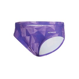 Sporti Boys Athletic Swim Briefs, Chlorine-Resistant Lycra Xtra Life 4-Way Stretch, UPF 50+, Anti-Chafe Drawcord Fit, Competition & Training Swimwear - Purple - 24