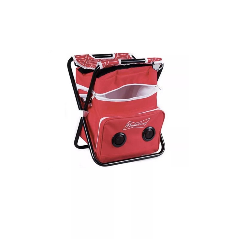 Anheuser-Busch BUDWEISER Red Chair Cooler With Built in Bluetooth Speaker