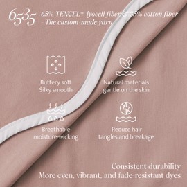 Double Stitch Cotton Tencel Pillow Cases Scalloped - King Size Pillow Cover Set of 2, Eucalyptus Lyocell Cooling Pillowcases for Hot Sleepers, Envelope Closure, Soft & Cozy, Dusty Mauve, 20" x 36"