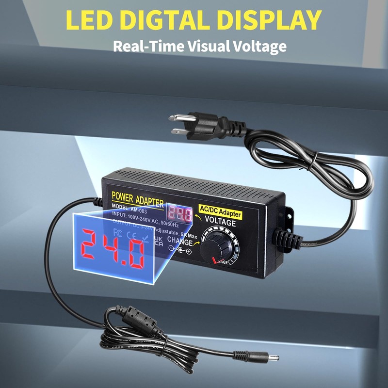 3V~24V 6A 144W Adjustable Power Supply 3V 5V 6V 9V