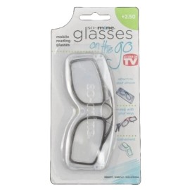 So-Mine Glasses on the Go +2.50 Mobile Reading Glasses W/ Case & Key Ring