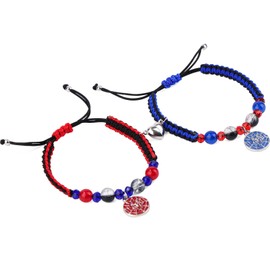 Mikovivi Spider Matching Bracelets for Couples & Best Friends, Adjustable Relationship Friendship Bracelets Valentines Birthday Gifts for Daughter Son BF GF Soulmate Family