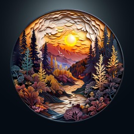 masseruon Round Puzzles for Adults 1000 Pieces-Naturelish Puzzle-26.6x26.6in Jigsaw Puzzles with HD Matte Finish-Hard Impossible Difficult for Adult-Challenging Gift for Puzzle Lovers