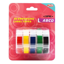 5 Pack Replacement for Label Maker Refills 9mm*300cm/Roll Manual Embossing Label Tape Refills Compatible with DYMO 12813/12814/1610/1540/1535/1575/17266