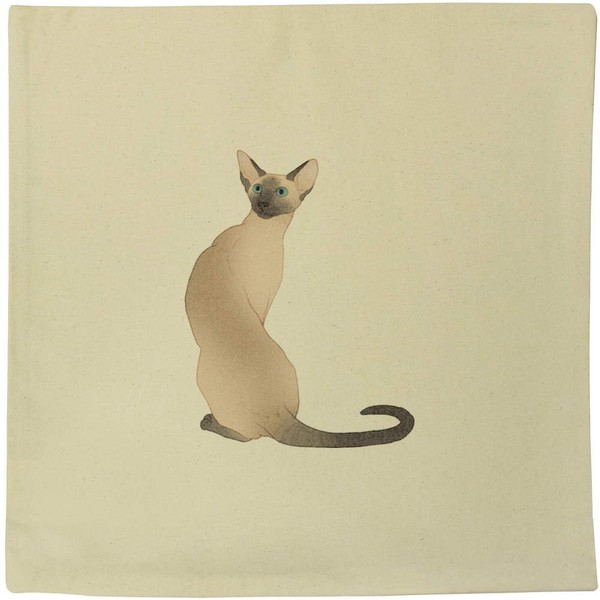 Azeeda 40cm x 40cm 'Alert Siamese Cat' Canvas Cushion Cover