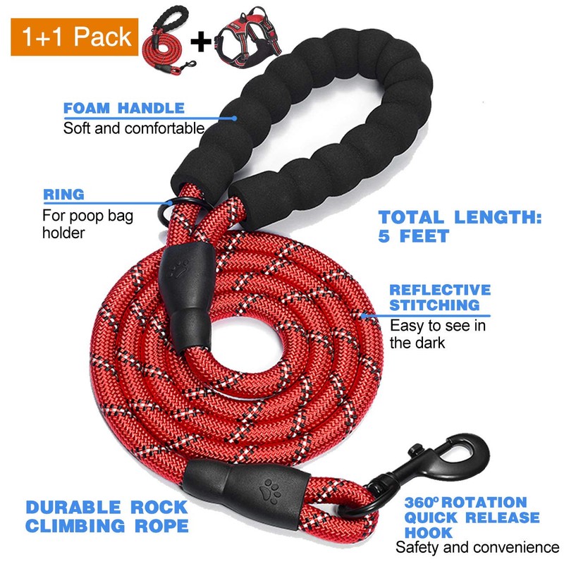 No Pull Dog Harness Adjustable Reflective Oxford Easy Control Medium