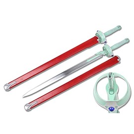 42” SAO Anime Sword Art Online Dark Repulsor, Elucidator, Lambent Light Asuna Kirito Kirigaya Swords Handmade Katana Samurai Sword Carbon Steel Full Tang (Red)