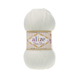 Alize Baby Best Soft Baby Yarn, Worsted Yarn 90% Anti-Pilling Acrylic 10% Bamboo, Lot of 4. Each Skein 3.5 oz (100 g) 262 yards (240 m) (450 - pearl)