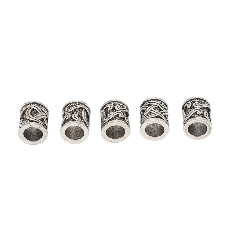20PCS Beard Beads Retro Alloy Multipurpose Hair Tube Beads for