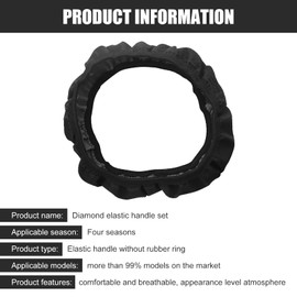 DACIRTY Steering Wheel Cover, Soft Microfiber Leather Double Circle No Inner Circle Elastic Band Handle Cover, Four Seasons Universal Accessory, Universal Applicable to Most Cars (Black)