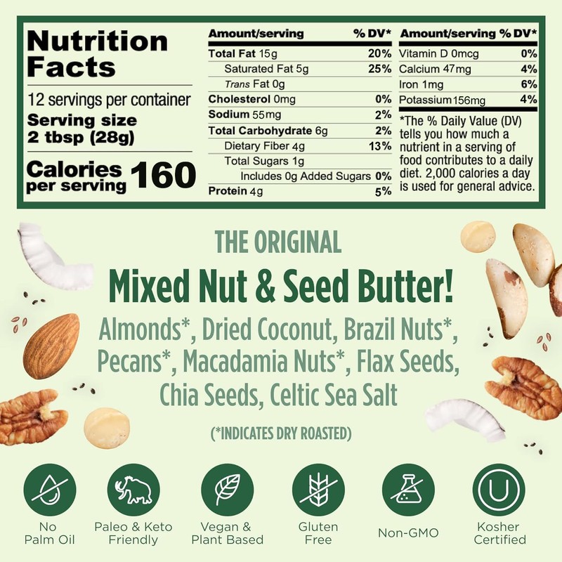 NuttZo Keto Almond Coconut - 7 Nut and Seed Butter,