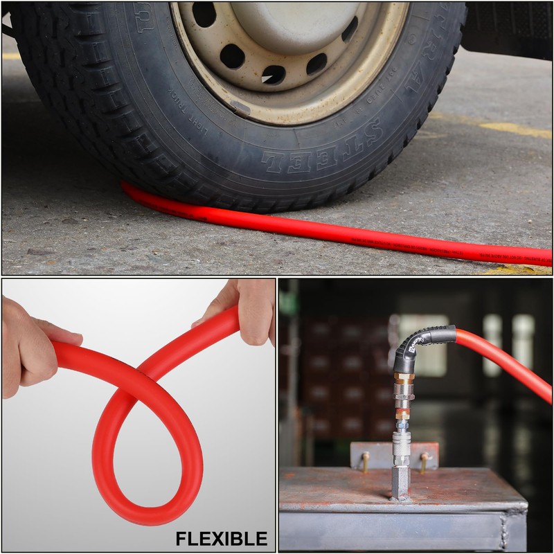 WYNNsky 1/2'' Air Hose 50FT with 1/2’’ NPT Threads, Hybrid