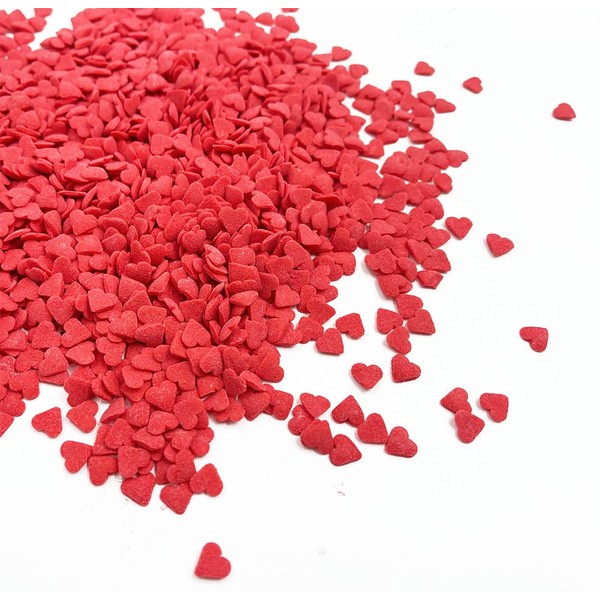 Sprinkle Deco Valentine Jumbo Red Heart Shapes Sprinkles for Cakes and Cupcakes Food Decoration (Big)