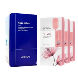 Mediheal Oficial [Corea'S No 1 Sheet Mask] - Colágeno Esencial Lifting & Reafirmante Mascarilla (30 Count) Conjunto De Regalo De Mascarilla Coreana