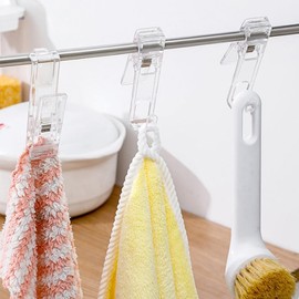 LAKYMIE Clip Hangers Clip Hook Laundry Hooks Hanging Clips Multifunctional Acrylic Home Travel Hangers Clips Single Clip for Towels Socks Gloves Hats Pack of 8