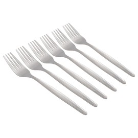Argon Tableware Economy Stainless Steel Dinner Forks - 19.5cm - Pack of 6 - Silver Dining Forks High Polished Metal Dishwasher Safe 6-Piece Table Cutlery Set
