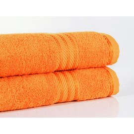 Bentley Priory Linens Supreme Sheets for Bathroom 500GSM Super Soft Egyptian Cotton Pack of 1 Absorbent and Quick Dry Large Bath Sheets Towels 100 x 145cm (ORANGE)