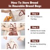 Bread Bags, 2 Pack Bread Bags Reusable Linen with Plastic