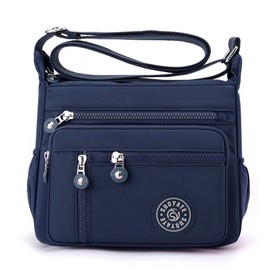 Simcat Crossbody Bags for Women, Multi Pocket Nylon Handbags, Lightweight Adjustable Wide Strap Over the Shoulder Bags for Travel Hiking Daily Use Waterproof Bag Dark Blue