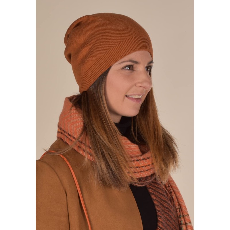 styleBREAKER Unisex Fine Knit Beanie Hat Plain with Ribbed Cuffs,