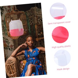 VICASKY Covered Bird Bath Cage for Parrots and Small Birds Outdoor Bathing Accessory for Canaries Easy to Install Sturdy Design (Red)