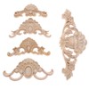MUXSAM 4Pcs Wood Carved Applique Decorative Mouldings Wooden Corner Onlay