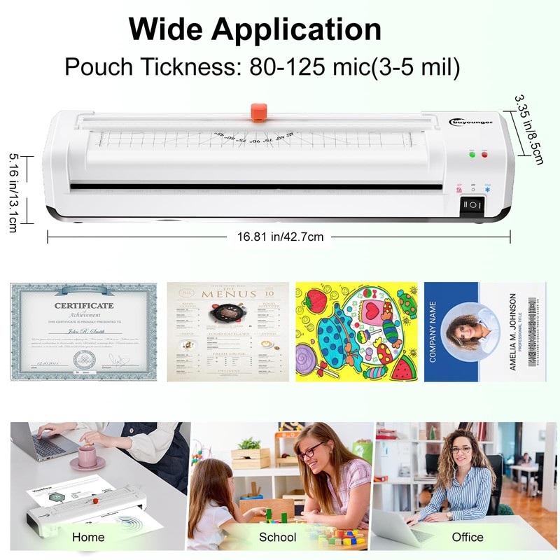 Buyounger Laminator Machine, A3 Laminator Machine with 30 Laminating Sheets,