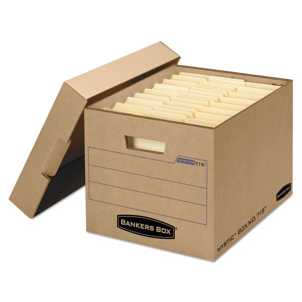Bankers Box Mystic Boxes Storage Case, 10.8" x 13" x 16.3", Kraft