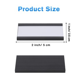 MaxGear C Channel Magentic Label Holders 1"x2", 30 Pack Magnets Strips, Reusabel Magnet Name Tags for Locker Shelf, Tool Box, Home, Office, Refrigerator, Whiteboard