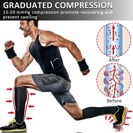 Ailaka 15-20 mmHg Zipper Compression Socks for Women Men, Closed Toe Support Graduated Medical Varicose Veins Hosiery, Perfect for Athletics, Running, Flight Travel, Support, Edema, Pregnancy