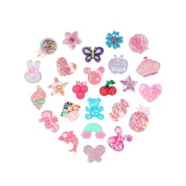 25Pcs Cute Bling Shoe Charms for Girls, Kawaii Colorful Packs for Shoe Accessories Decoration Charm, Beautiful Accessory Clog Sandal Slipper Shoe Charms, Adults Teens Kids Birthday Party Gift