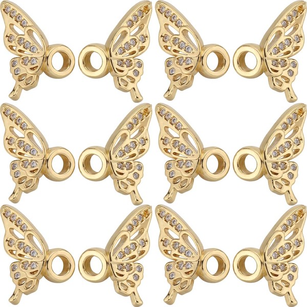 SUNNYCLUE 1 Box 10Pcs Real 18K Gold Plated Spacer Beads