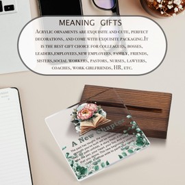 New Chapter Gifts for Women, Men, New Job Gifts for Women Desk, Job Promotion Gifts, New Beginnings Gifts, Coworker, Boss, Appreciation Thank You Gifts Decorative Signs Plaques ABC47