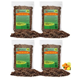 GARDENERA Citrus Tree Potting Soil Mix - 20 Quart - Special Blend for Indoor Oranges, Lemons, Limes and More - (4 Bags of 5 Quart)