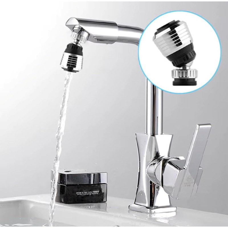 Wasserhahnaufsatz mit Brausekopf – 360° Schwenkbare Schwenkbrause mit Strahlregler &