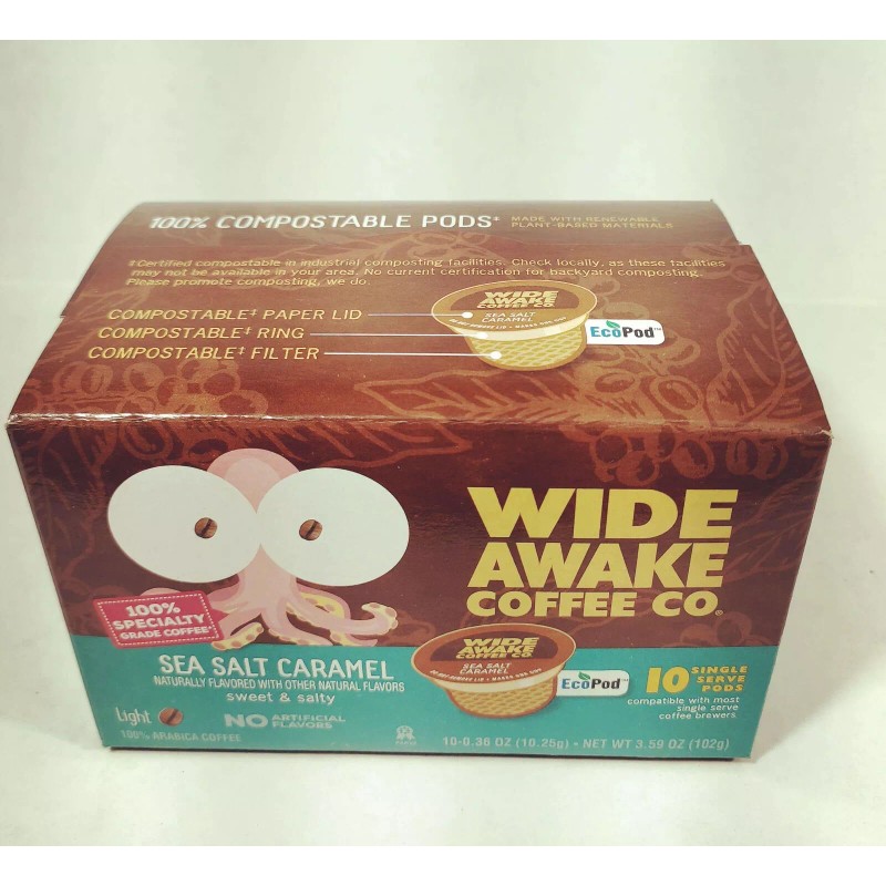 Wide Awake Coffee Pods 10-Pk Sea Salt Caramel Sweet &