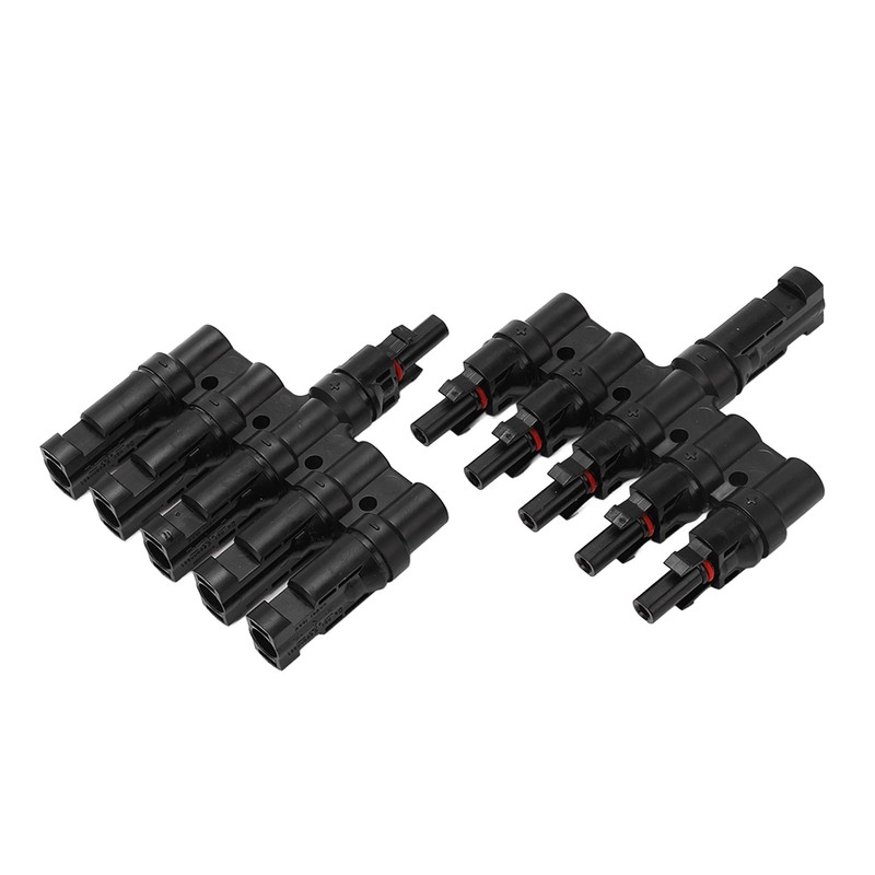 1 Pair Solar Panel Connector T Branch Cable Splitter Coupler