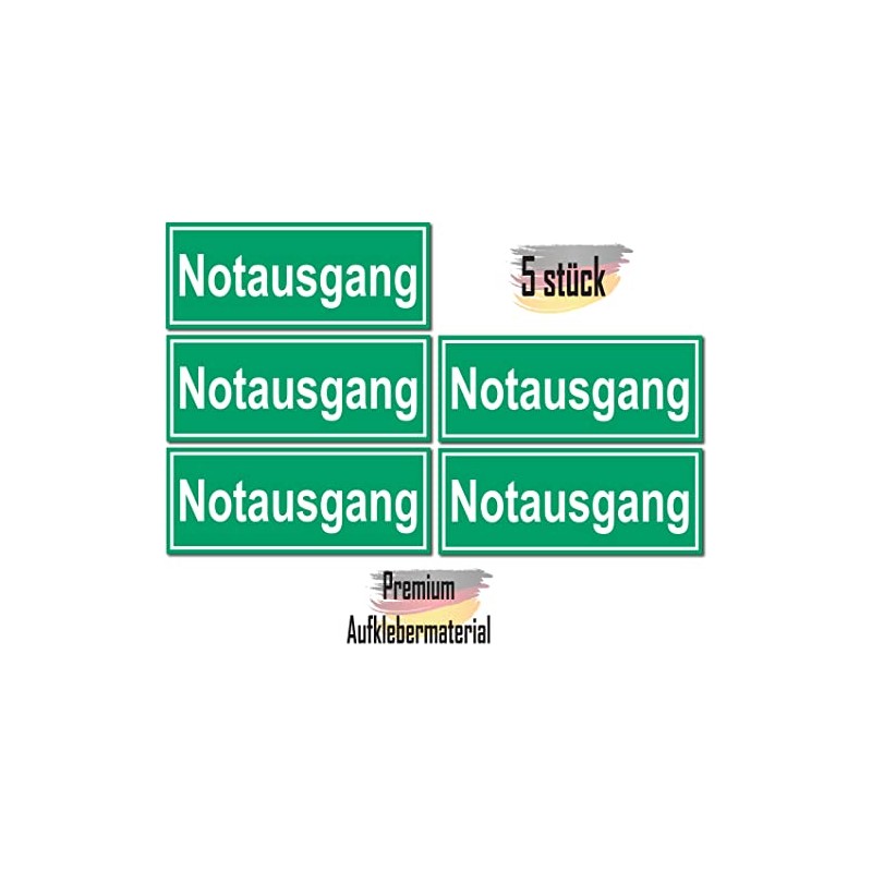 seemy Emergency Exit Sign, Pack of 5, Premium Stickers, 24