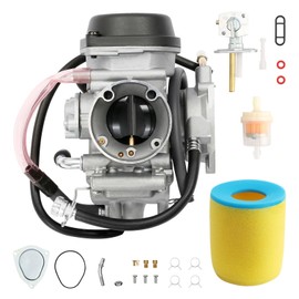 LTZ400 Carburetor Compatible with 2003 2004 2005 2006 2007 SuzukiLTZ 400 Quad ATV Carb(Includes Fuel Petcock Valve Switch & Air Filter)