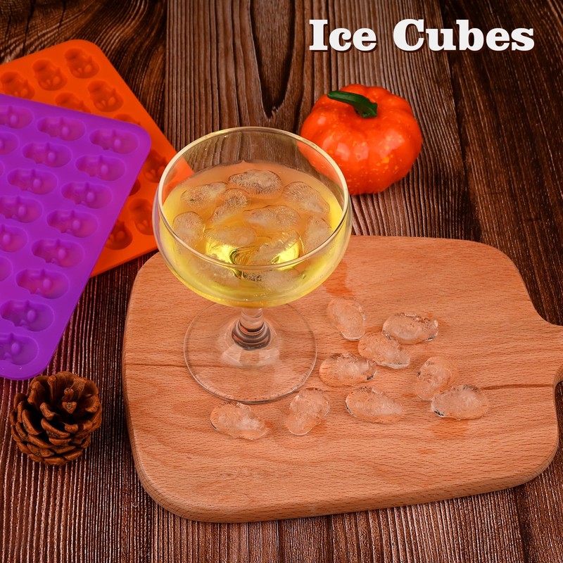 HUAKENER Gummy Skull Molds, 2 Pack Skull Candy Molds with