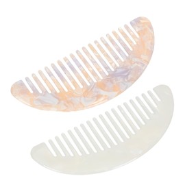 HAPINARY Goody Hair Brush Rubber Bands Wide Tooth Comb Twin Rubber Professional Combs Hair Combs with Wide Teeth Mini Retro Combs Hair Combs for Women Acetate Foil Pack of 2