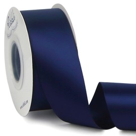 Ribbli Navy Double Faced Satin Ribbon,1-1/2” x Continuous 25 Yards,Use for Bows Bouquet,Gift Wrapping,Wedding,Floral Arrangement