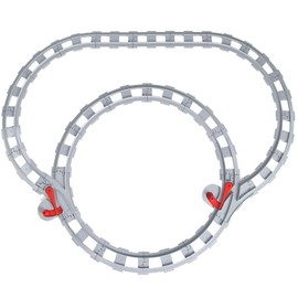 Cabeeskii Building Blocks Rail Set, Toy Railway Rails, Consisting of Cross Track Straight, Curve Rails, Compatible with the Market Leader from 2 Years (25 Pieces)