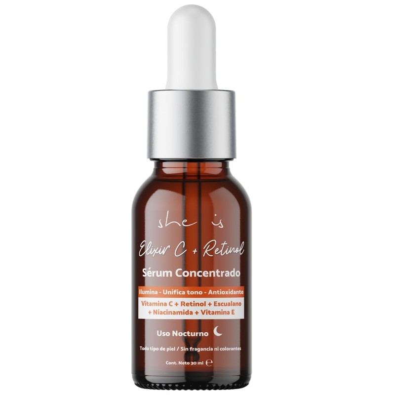 Suero Facial Nocturno Vitamina C + Retinol She Is Skincare