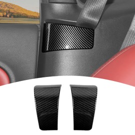 PDKLIN for Challenger Seat Belt Trim Cover Fit for Dodge Challenger 2010-2023 Black Carbon Fiber Interior Accessories 2pcs