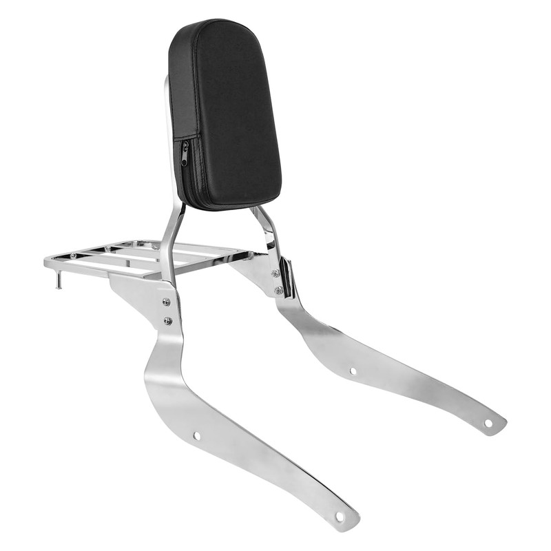 DSISIMO Chrome Backrest Sissy Bar With Luggage Rack Backrest Pad