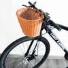 Woven Plastic Bicycle Basket with 2 Adjustable Leather Straps, Handwoven