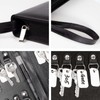 tutata Portable Zippered Key Case, Leather Key Organizer with Handle,