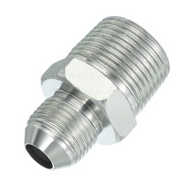 PATIKIL Hex Reducing Nipple Connectors Pipe Adapter 3/4" Male 37° Flare JIC x 3/4" Male NPT, Pipe Fitting Reducer Nipple Adapter Plated Steel Hydraulic Fitting